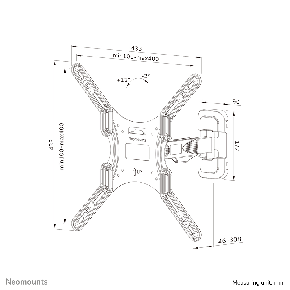 Neomounts WL40-540BL14 Soporte de pared para TV 32-55" - movimiento completo - fácil montaje